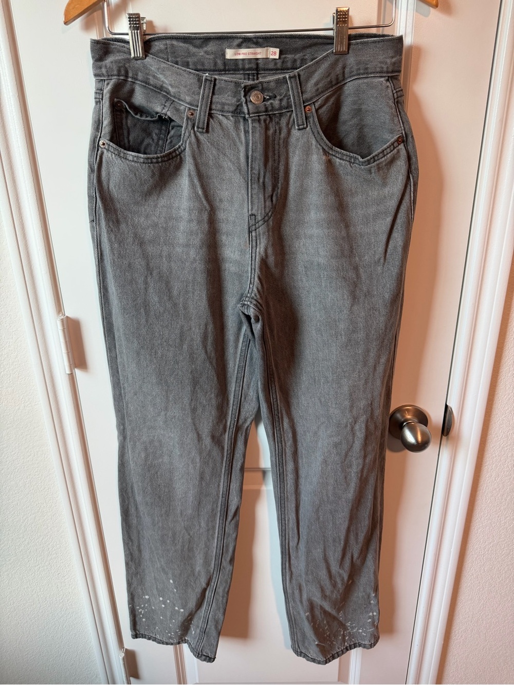 Levi’s Women’s Low Pro Straight Gray Jeans